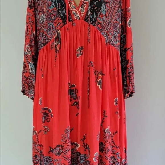 Free People If Only You Knew Maxi Dress in the Size Small Red & Teal! - Picture 6 of 8